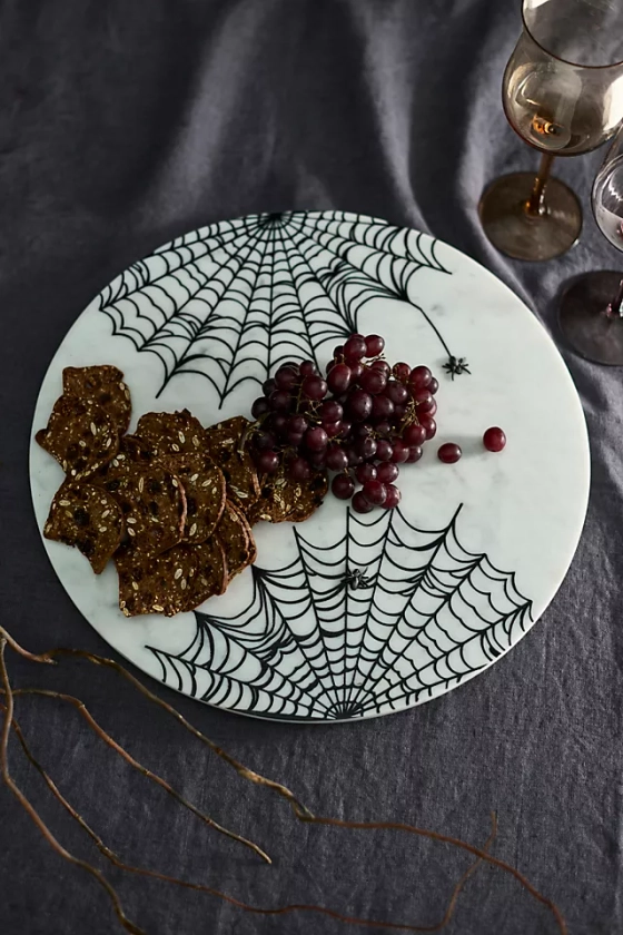 Spider Web Marble Serving Board