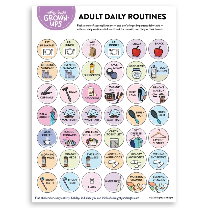 Daily Routines for Adults and Teens - Stickers Only