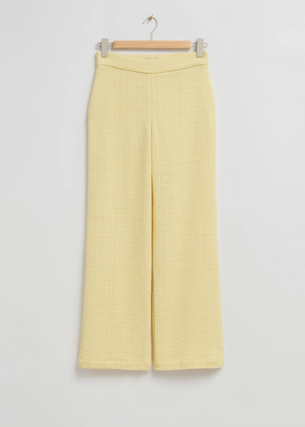 Pantalon slim en tweed - Jaune clair - Trousers - & Other Stories FR