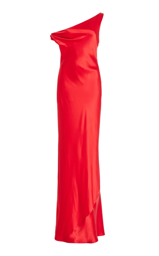 Ashanti Draped Satin Maxi Dress