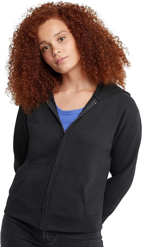 Hanes Womens Hoodie, Ecosmart Fleece Full-zip Hoodie, Zip-up Hooded Sweatshirt