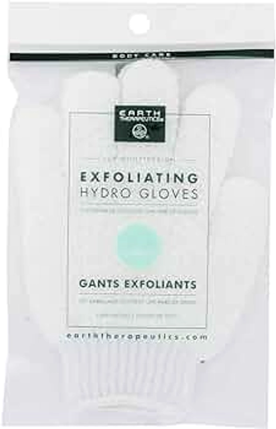 Earth Therapeutics: Exfoliating Hydro Gloves, White (2 pack)