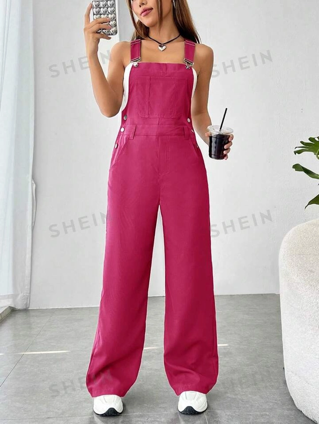 SHEIN EZwear Women's Plain, Fashionable, Daily Casual Jumpsuit | SHEIN USA