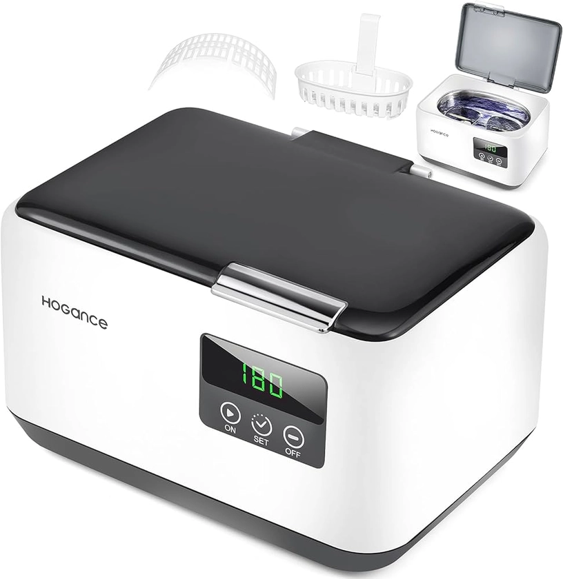 Nettoyeur à Ultrasons, Hogance 48000Hz Nettoyeur Ultrasonique Domestique 600ML avec 4 Timer Réglages, Machine à Ultrasons pour Prothèses Dentaires, Bagues, Montre, Pièces de Monnaie, Rasoirs : Amazon.fr: Cuisine et Maison