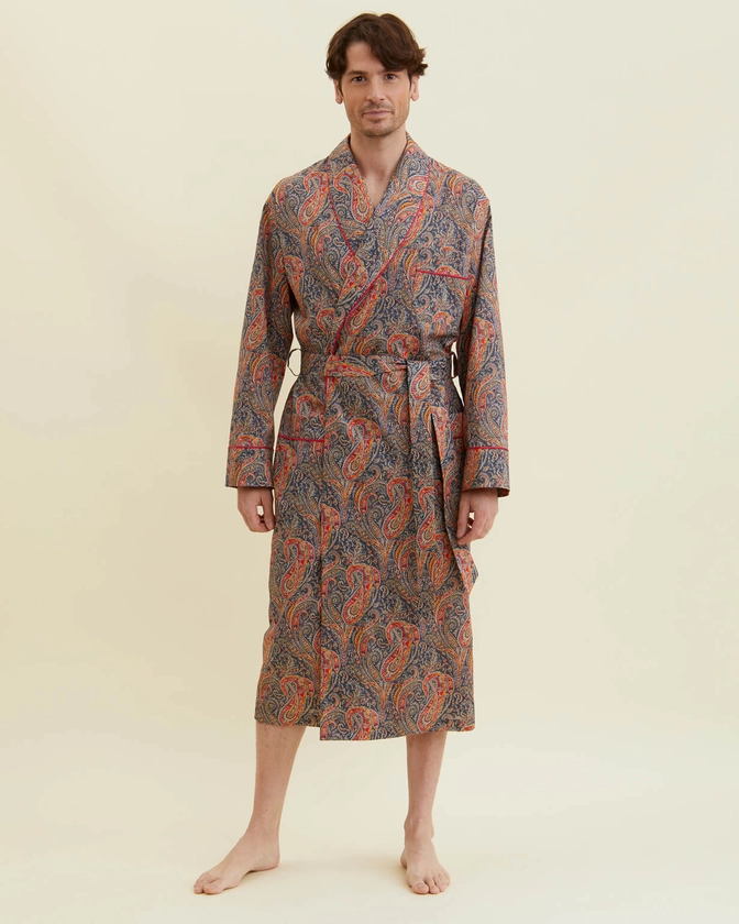 Bonsoir London Fine Cotton Dressing Gown Made with Liberty Fabric