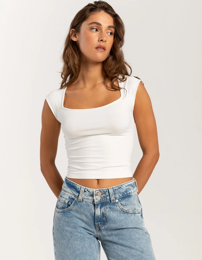 FULL TILT Seamless Cap Sleeve Womens Tee