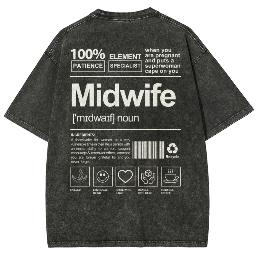 Midwife Unisex Fit Washed T-Shirt