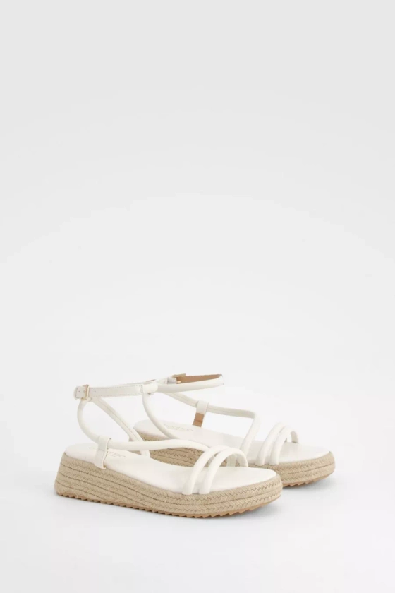 Wide Fit Skinny Strap Flatform Sandals