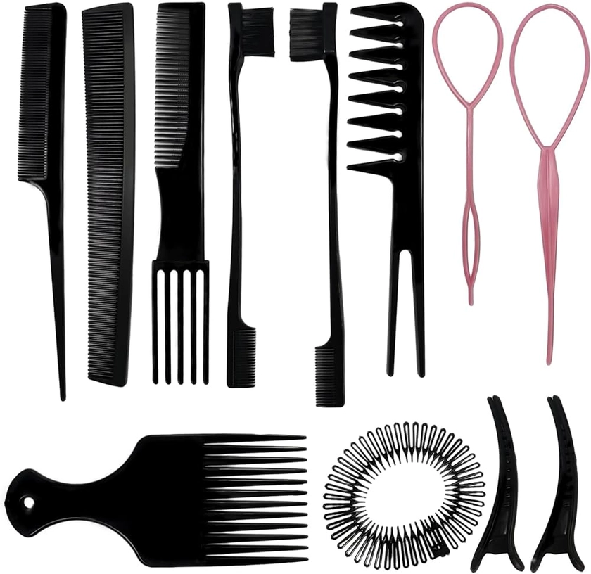 1st Choice 12 Pieces Hair Styling Comb Set Professional Styling Comb Set