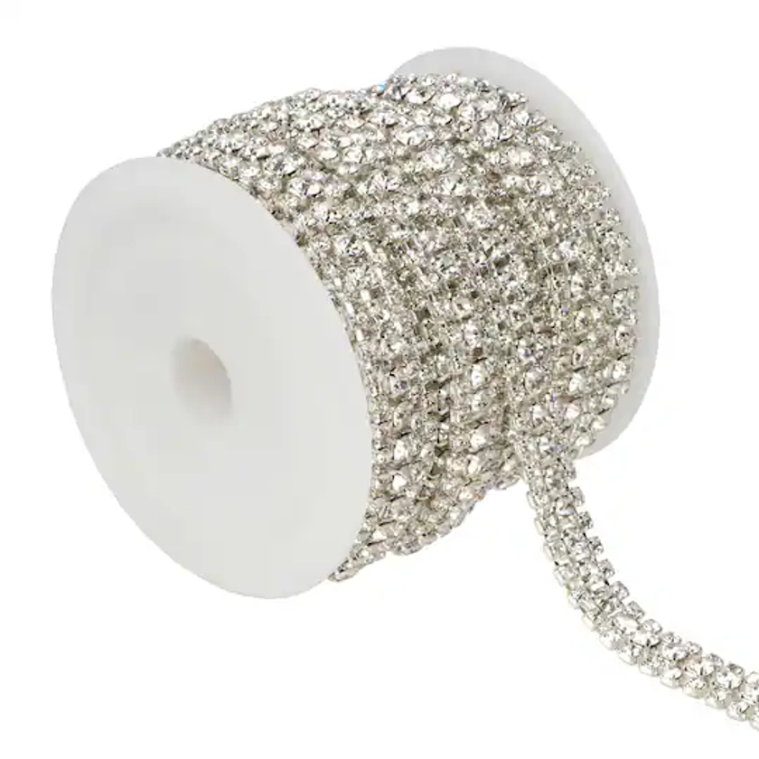 3yd. Glass 3-Row Rhinestone Chain Spool by Bead Landing™