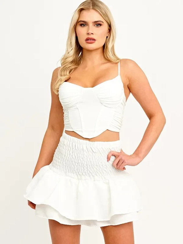 White Layered Rara Mini Skirt - Brooke