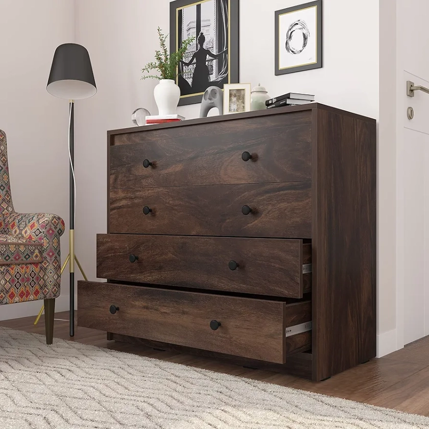 Studio Kook Majestic Engineered Wood Chest of Drawers (Junglewood, Matte Finish) : Amazon.in: Home & Kitchen