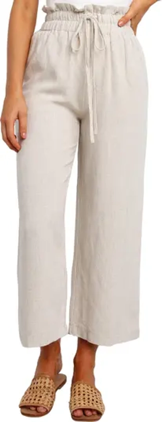 Petal & Pup Hawthorne Linen Blend Wide Leg Crop Pants | Nordstrom