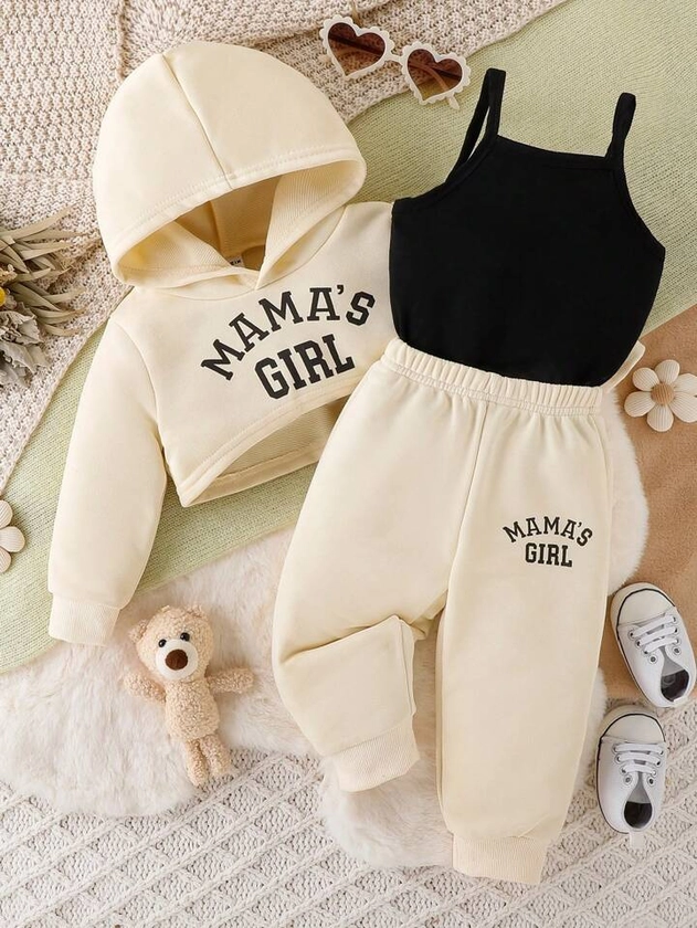 Baby And Child (girls) Casual Sports Simple Sweatshirt Three-piece Set Spring And Autumn