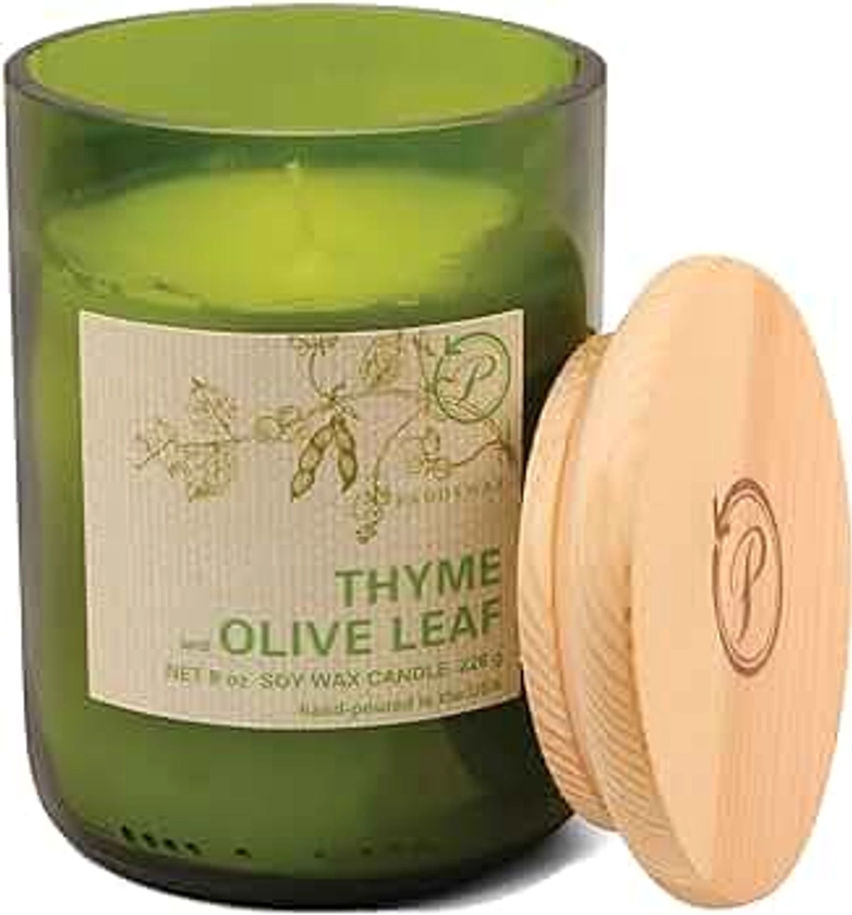 Paddywax Eco Collection Scented Soy Wax Jar Candle, 8-Ounce, Thyme & Olive Leaf