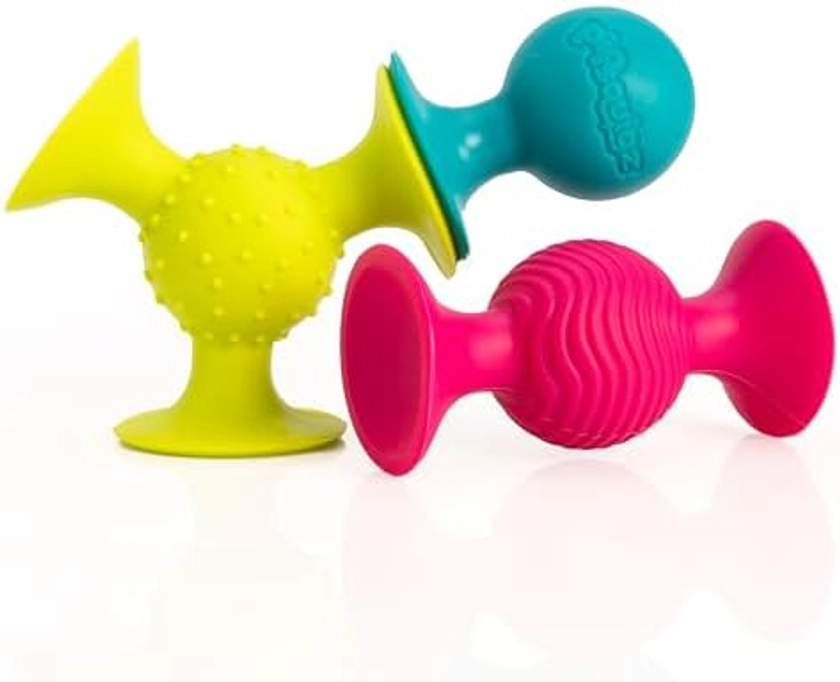 Fat Brain Toys- Fat Brain PipSquigz 3 ventouses en Silicone pour Jeunes bébés aux Surfaces Souples pour Le développement sensoriel. Jouet éducatif pour Enfants de 6 Mois et +, F089, Multicoloured : Amazon.com.be: Jouets