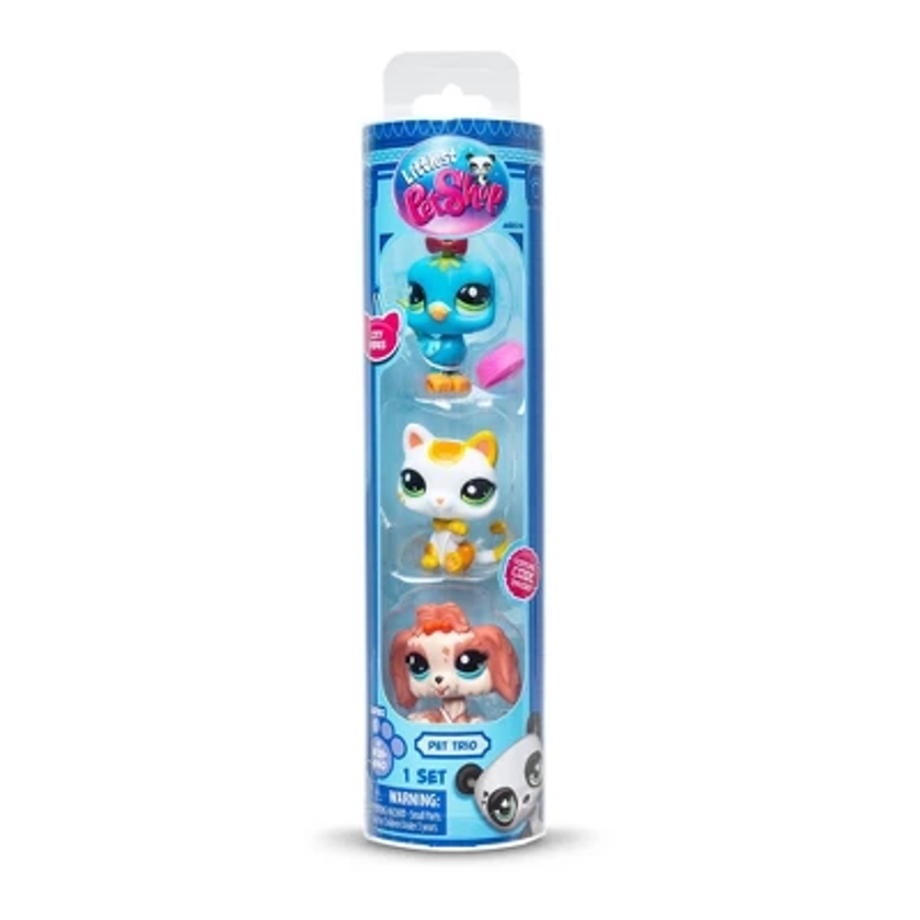 Littlest Pet Shop 3pk Collectible Figures - Llasa Opso, Cat, Fancy Bird