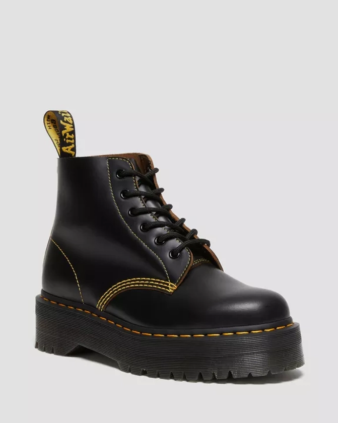 DR MARTENS 101 Quad Vintage Smooth Leather Platform Ankle Boots