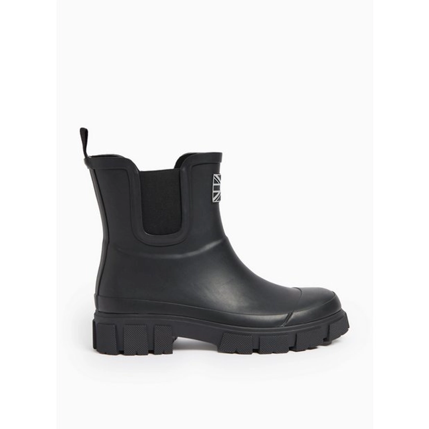 Buy Black Cleated Plain Wellies 3 | Wellies | Tu