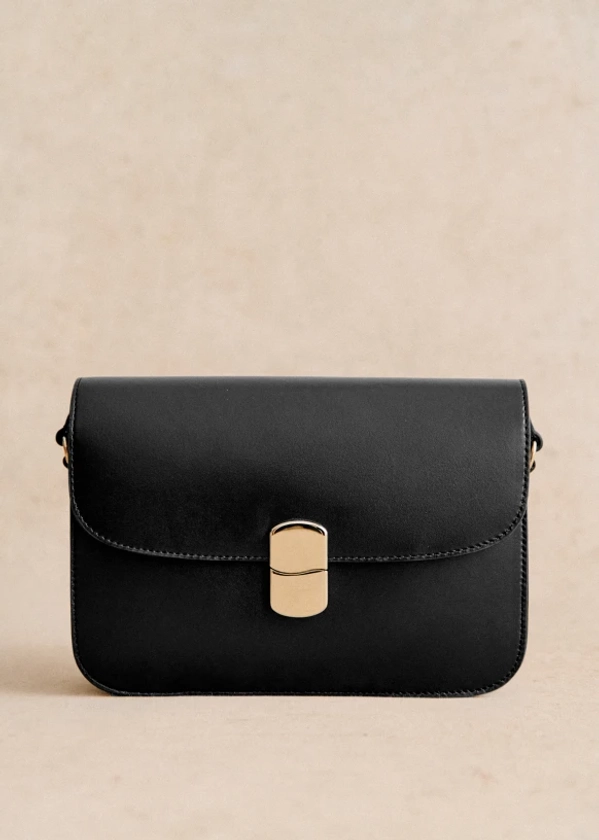 Tasche Milo Classique - Schwarz glatt - Glattes Ziegenleder - Sézane