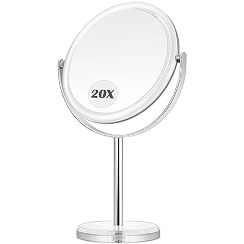 Miroir Lumineux de Maquillage avec éclairage avec 3 Couleurs de lumière Miroir Grossissant Lumineux LED Luminosité réglable 70 Perles