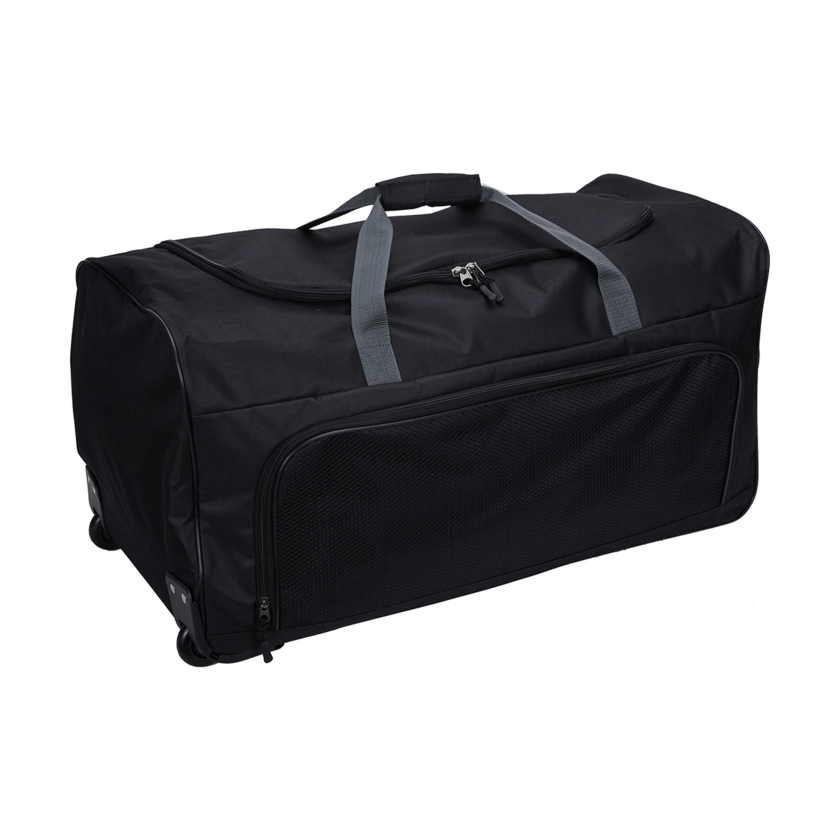 Large Duffle Bag with Wheels - Black