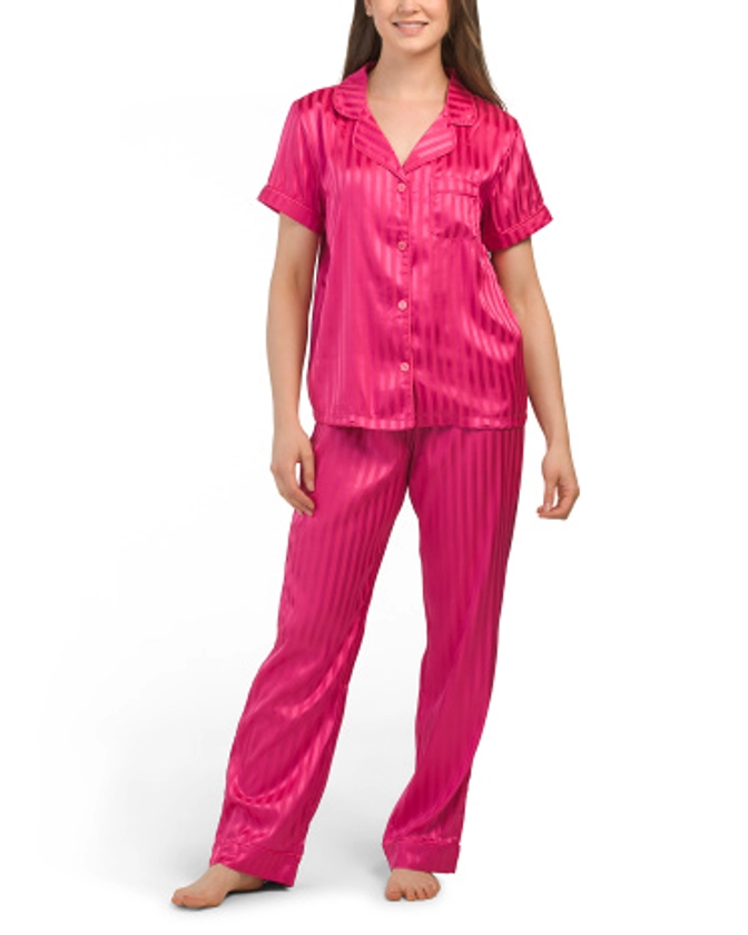 Bizzy Satin Striped Pajama Set | Clothing | T.J.Maxx