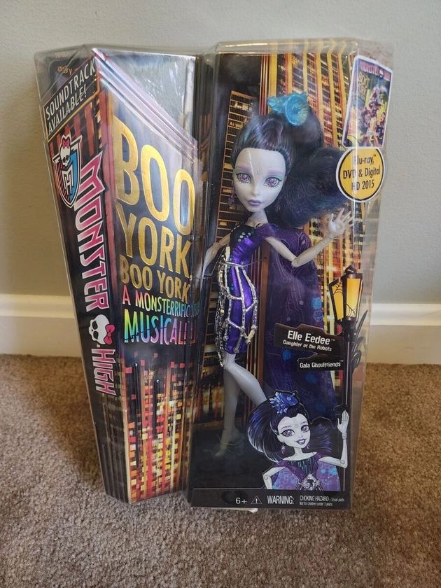 Monster High 2014 Mattel Boo York Elle Eedee Doll Purple Gala Ghoulfriends NEW