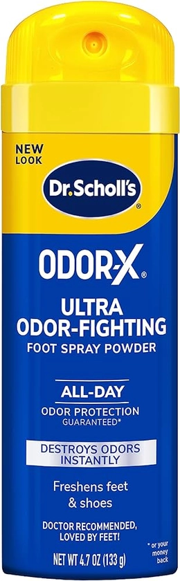 Amazon.com: Dr. Scholl's ODOR-X ULTRA ODOR-FIGHTING SPRAY POWDER, 4.7 oz // Destroys Odors Instantly - All-Day Odor Protection - Freshens Feet & Shoes : Health & Household