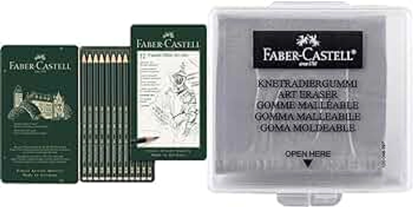 Faber-Castell 9000 Art Set 12 x Pencils &127220 Kneadable Art Eraser