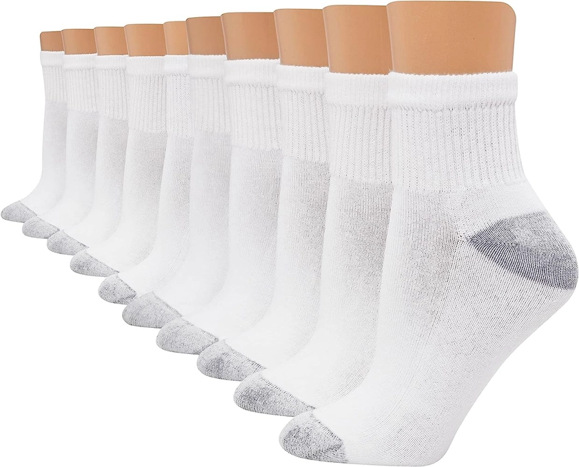 Amazon.com: Hanes Womens Value, Ankle Soft Moisture-wicking Socks, Available In 10 And 14-packs Athletic-socks, White - 10 Pack, 8-12 US : Clothing, Shoes & Jewelry