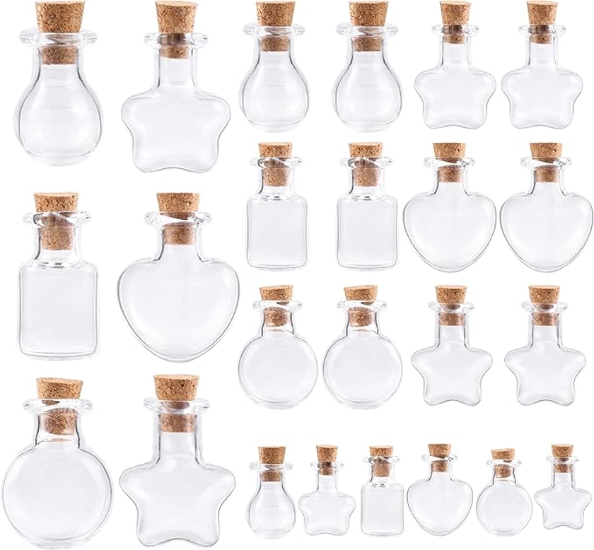 YiliYa 24 Stück Mini Glasflaschen Mit Korken, Klein Gläser Mini Bottle Set, Kleine Fläschchen Reagenzglas Gewürzgläser Glasbehälter, Mini Fläschchen Mit Korken Für DIY Dekoration : Amazon.de: Küche, Haushalt & Wohnen