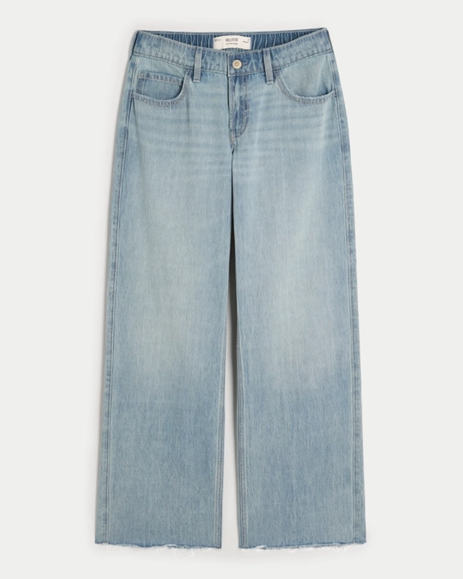 Women's Low-Rise Light Wash Comfort Waistband Baggy Jeans | Women's Bottoms | HollisterCo.com