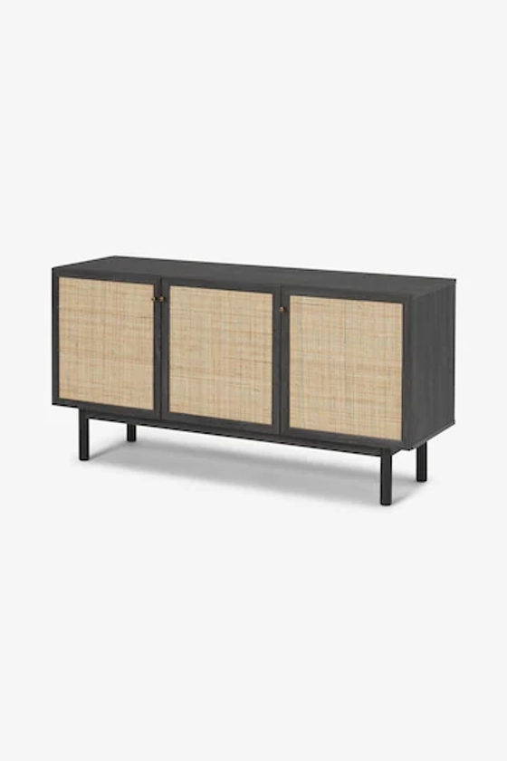 MADE.COM Black Wood Effect Pavia Natural Rattan Sideboard