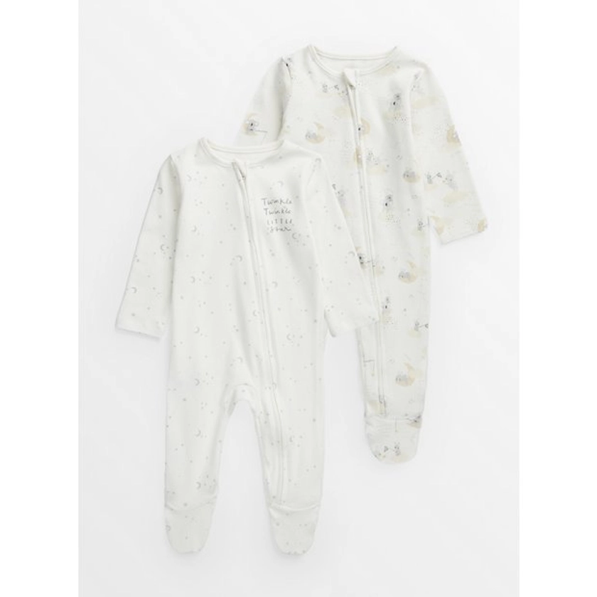 Buy Cream Twinkle Twinkle Sleepsuit 2 Pack 9-12 months | Multipacks | Tu