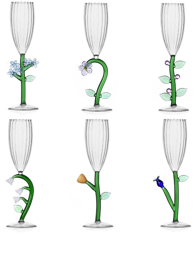 Ichendorf Milano Botanica Glass Flutes (set Of 6) - Farfetch
