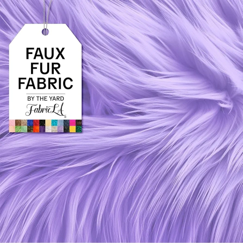 Faux Fur Fabric by The Yard - Artificial Craft Fur - 18" X 60" Inch Wide - Fur Fabric for Craft Supply, DIY Furry Plush Projects, Sewing, Material, Decoration, Upholstery, Lavender, Half Yard