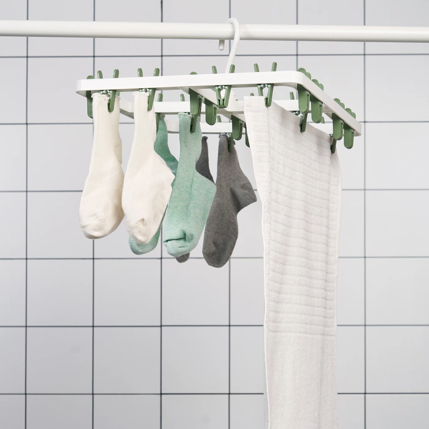 SLIBB Hang dryer 24 clothes pegs - green