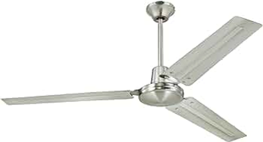 Westinghouse Westinghouse 7861400 Industrial 56-Inch Three Indoor Ceiling Fan, Brushed Nickel Steel Blades