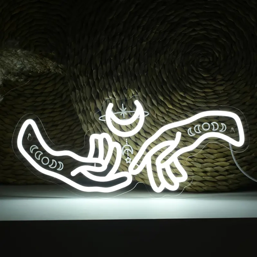 Hands Sign Led Neon Bedroom - Temu