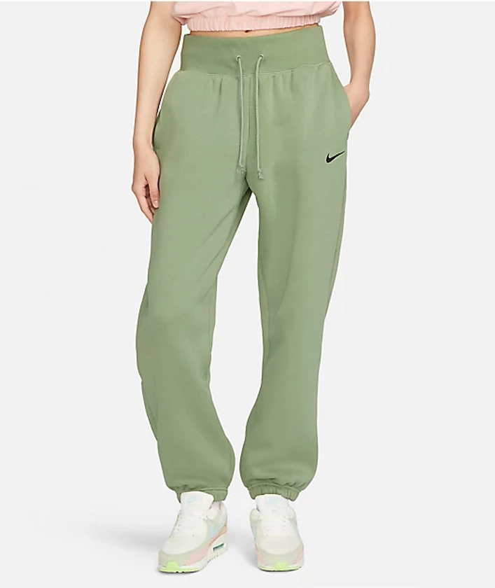 Nike Sportswear Phoenix Green High Waisted Sweatpants | Zumiez