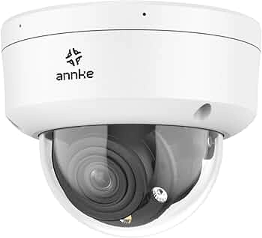ANNKE 4K/8MP Caméra de Surveillance Extérieure avec Zoom Optique 4X, PoE Caméra Filaire avec Détection de Personne/Véhicule, 100ft Vision Nocturne en Couleur, IP67 étanche&IK08, Alarme Lampe de Poche