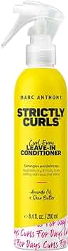 Marc Anthony Leave-In Conditioner, Strictly Curls - Shea Butter, Vitamin E & Avocado Oil Softens & Defines Coarse Curls - Sulfate-Free Anti-Frizz Styling Product For Curly, & Wavy Hair