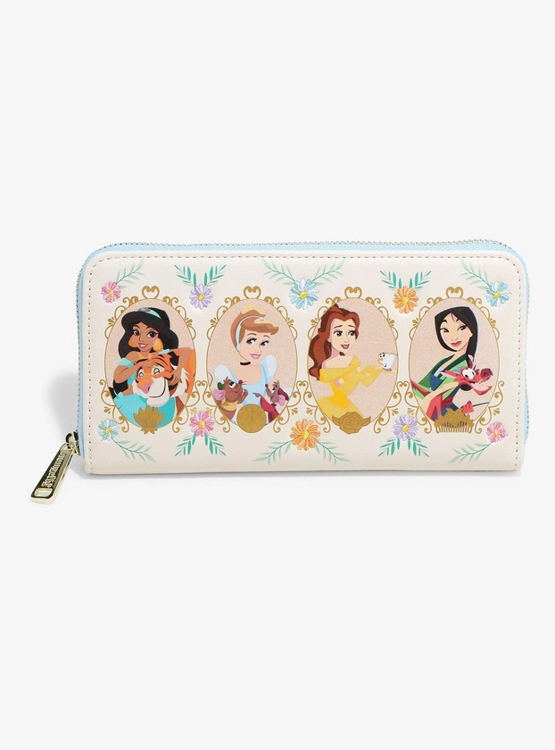 Loungefly Disney Princess Glitter Frame Portrait Zip Wallet - BoxLunch Exclusive