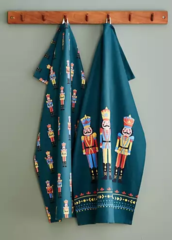 Catherine Lansfield Christmas Nutcracker Pack of 4 Cotton Tea Towels | Freemans