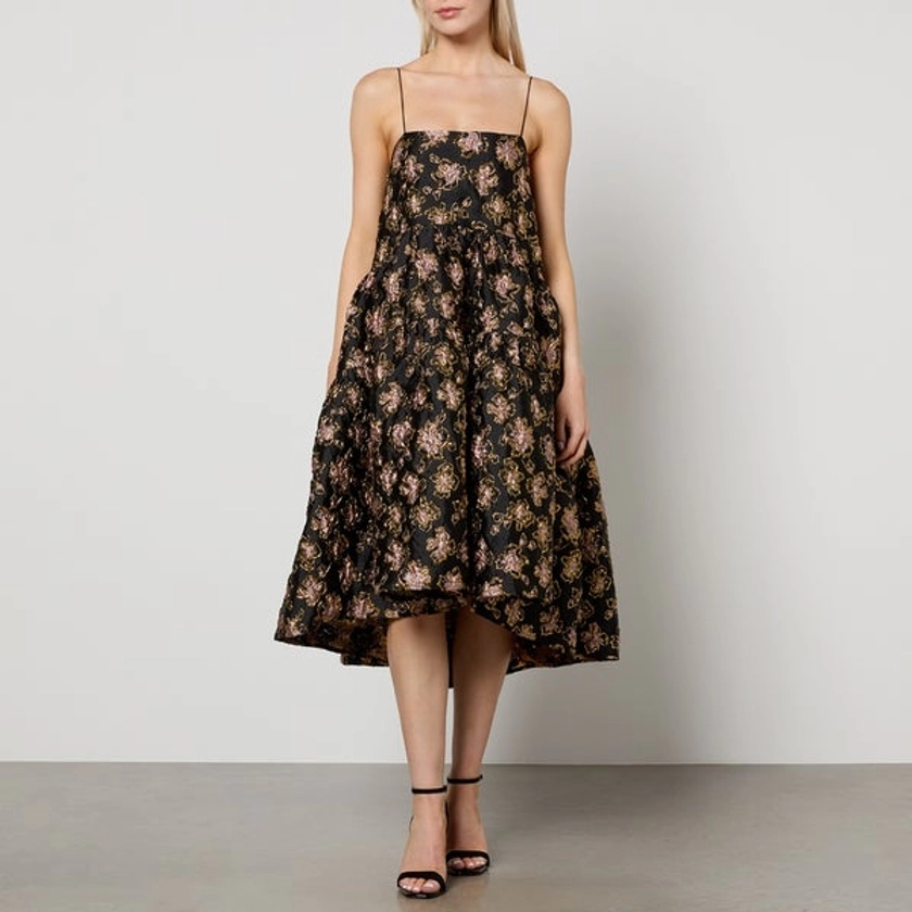 Sister Jane Dream Floral-Jacquard Cloqué Midi Dress