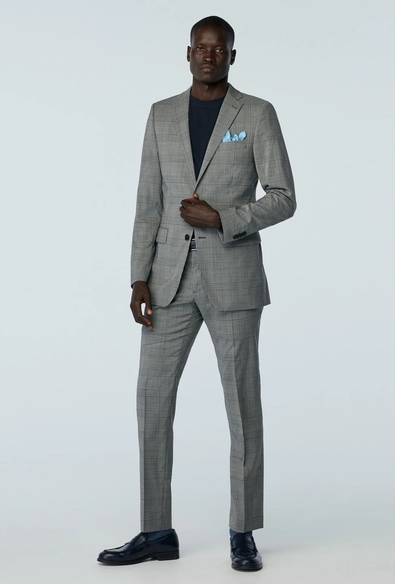 Men's Custom Suits - Milano Glen Check Black and White Suit | INDOCHINO