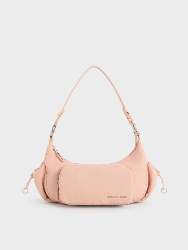 Sac porté épaule en nylon Soleil    
         - Rose