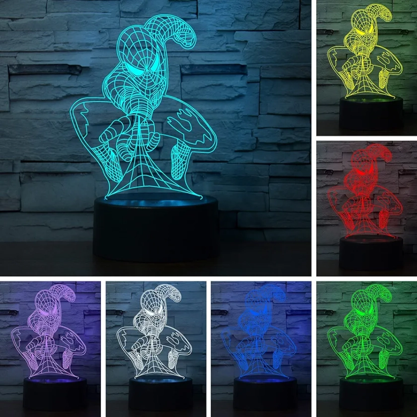 WANDAIYONG 3D Illusion LED Night Light,Visual Creative 7 Colors Gradual Changing Touch Switch USB Table Lamp for Holiday Gifts or Home Decorations