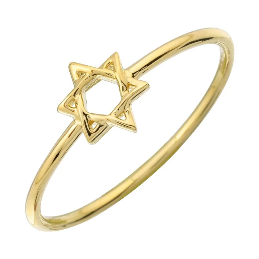 14K Gold Petite Star Of David Ring